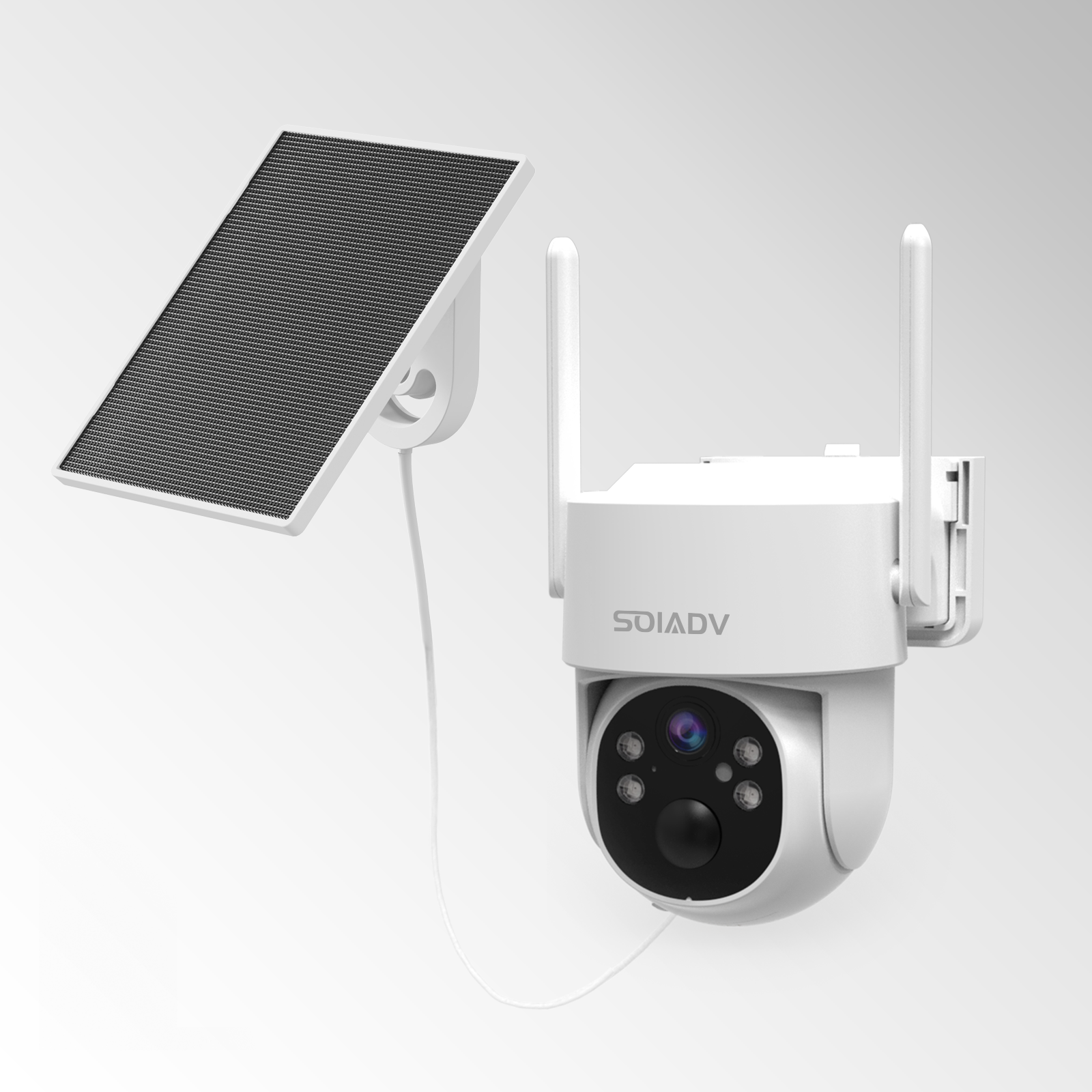 SOIADV solar outdoor security camera with solar panel